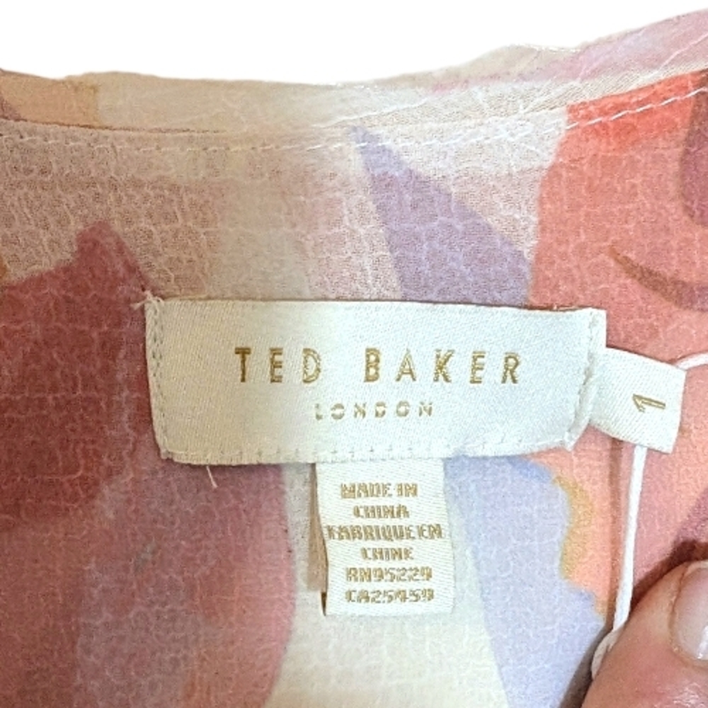 New Ted Baker Juleah Ruched Sleeve Detail Floral Print Mini Dress NWT - Picture 7 of 12